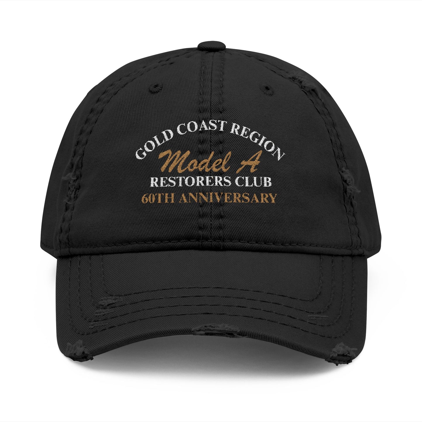 Gold Coast Region Model A Restorers Club 60th Anniversary — Distressed Embroidered Dad Hat