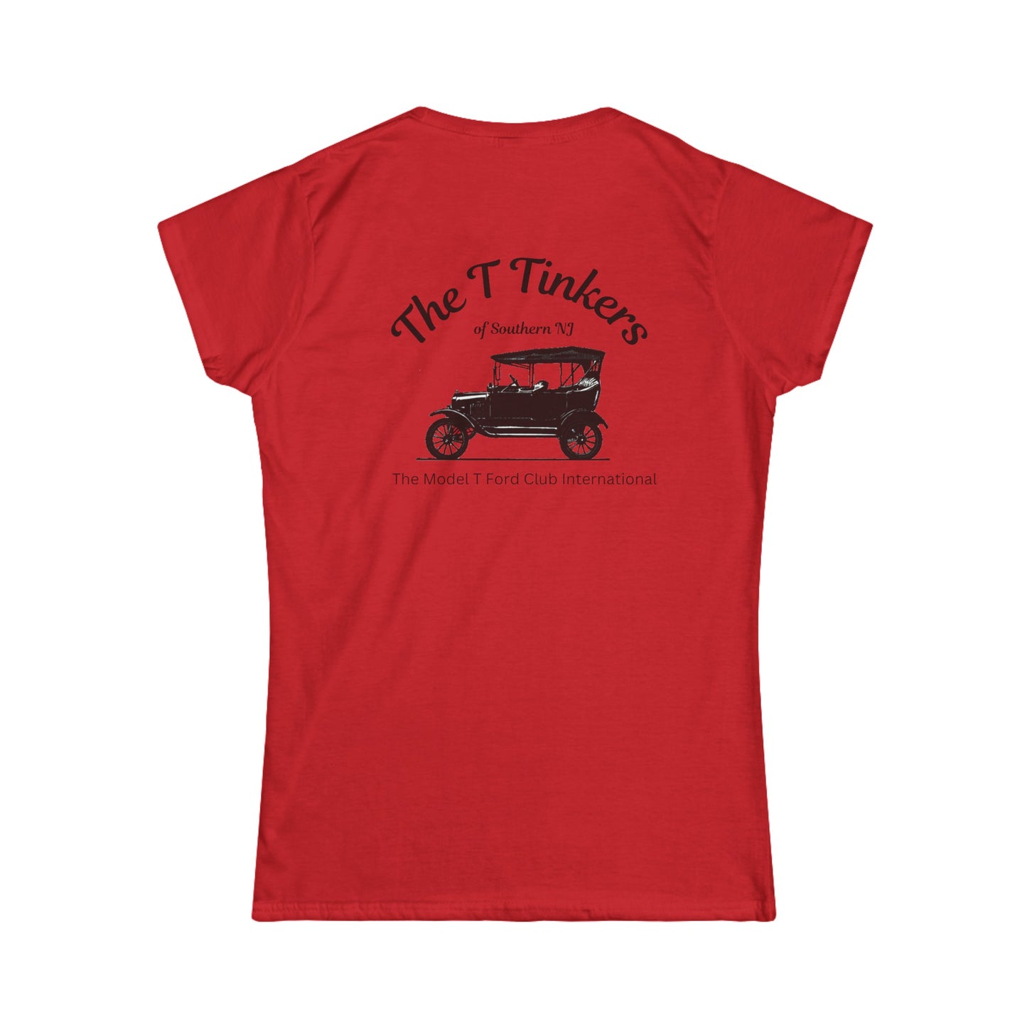 The T Tinkers of Southern NJ (front and back print) Women's Softstyle Tee