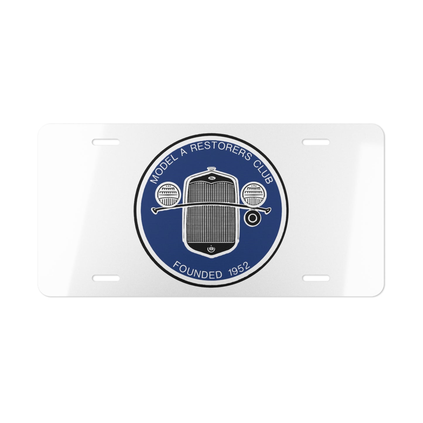 Model A Restorers Club Aluminum Vanity Plate — Founded 1952 Emblem
