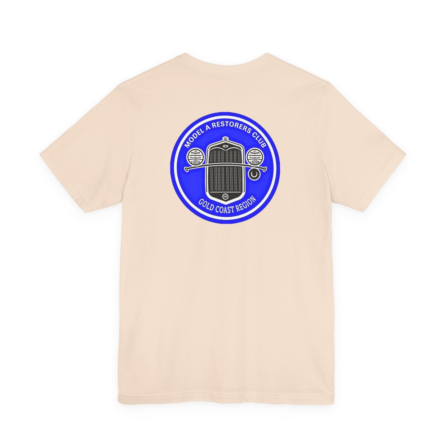 Gold Coast Region Model A Restorers Club T‑Shirt (small logo on front & large logo on back)