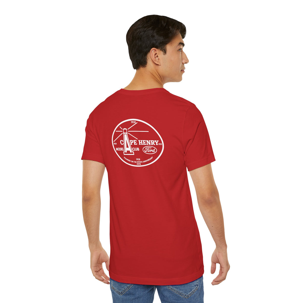 Cape Henry Model A Club Unisex Soft Short Sleeve Tee - Front and Back Logos