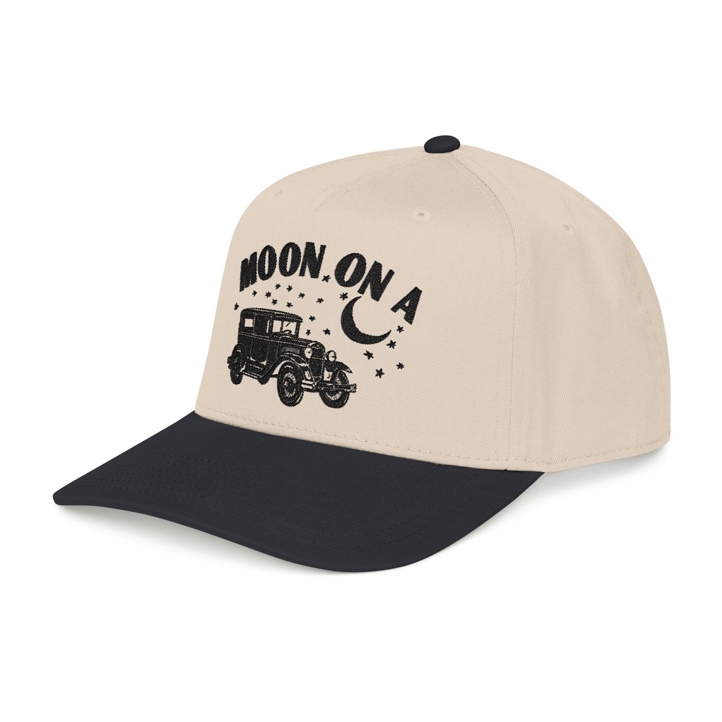 Moon On A - Embroidered Mid Profile Baseball Cap
