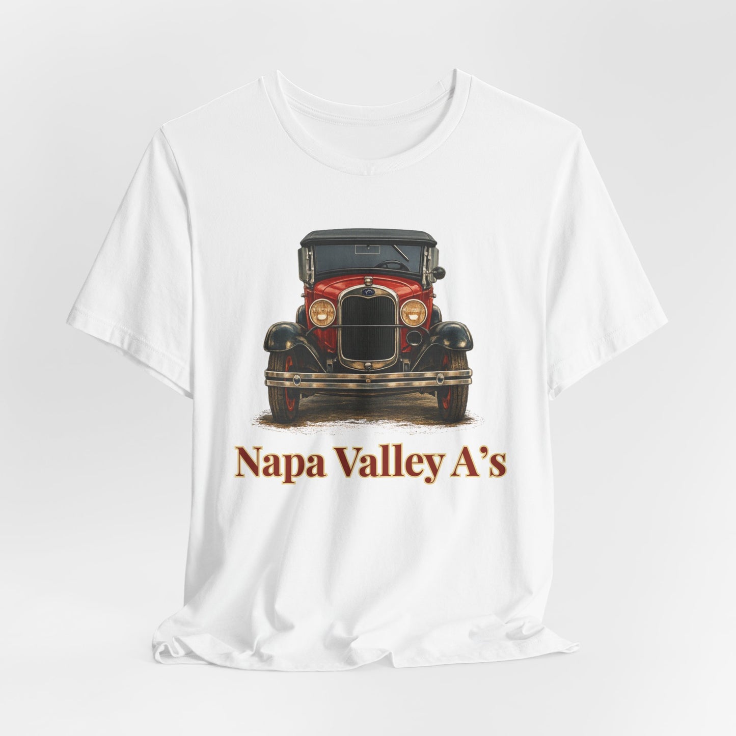 Napa Valley A's Red Vintage Car T-Shirt — Napa Valley A's Classic Automobile Tee