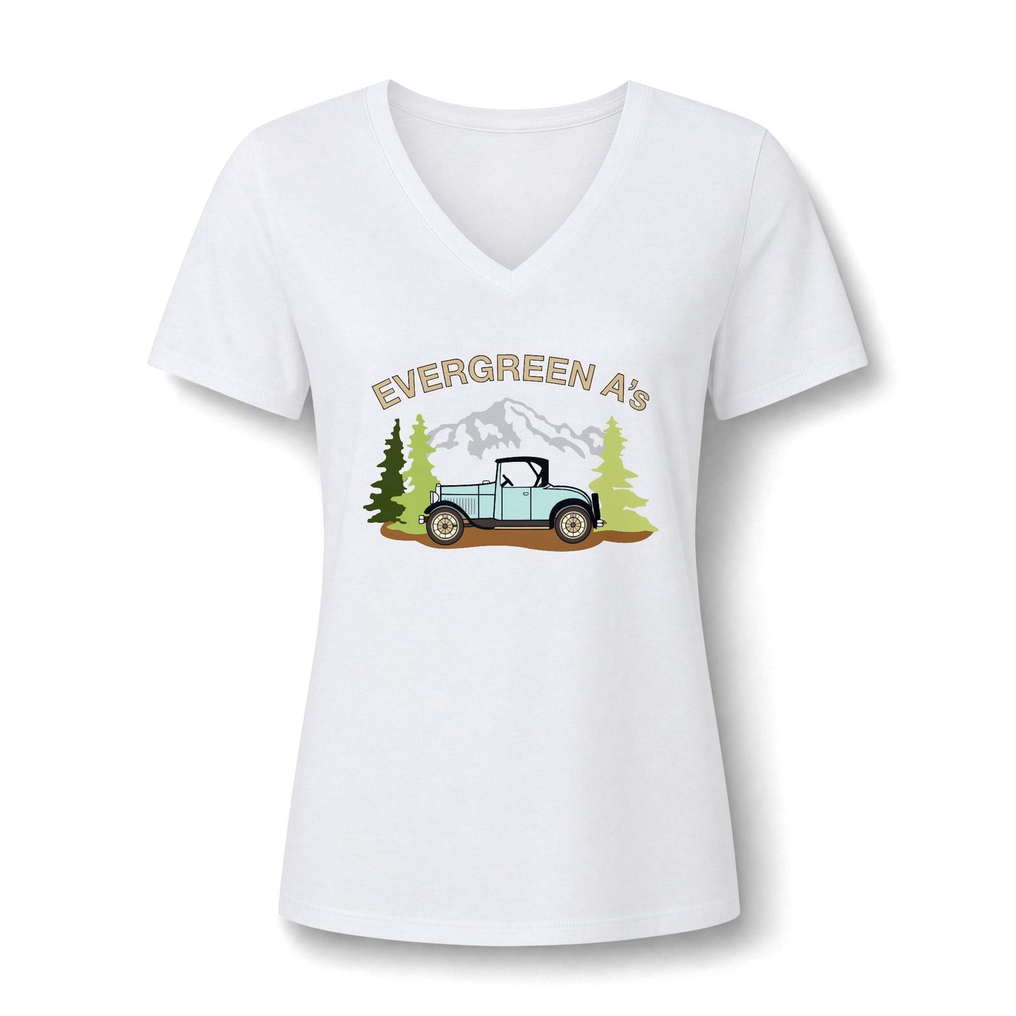 Evergreen A's Women's V-Neck Tee