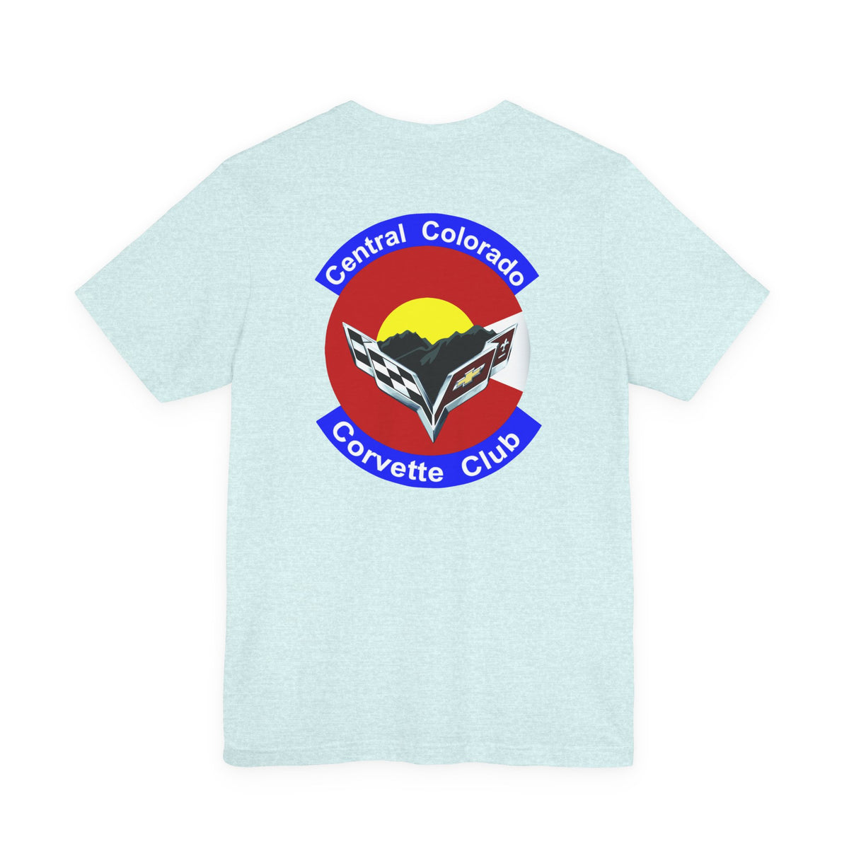 Central Colorado Corvette Club Screen Printed T‑Shirt — Front and Back Logos