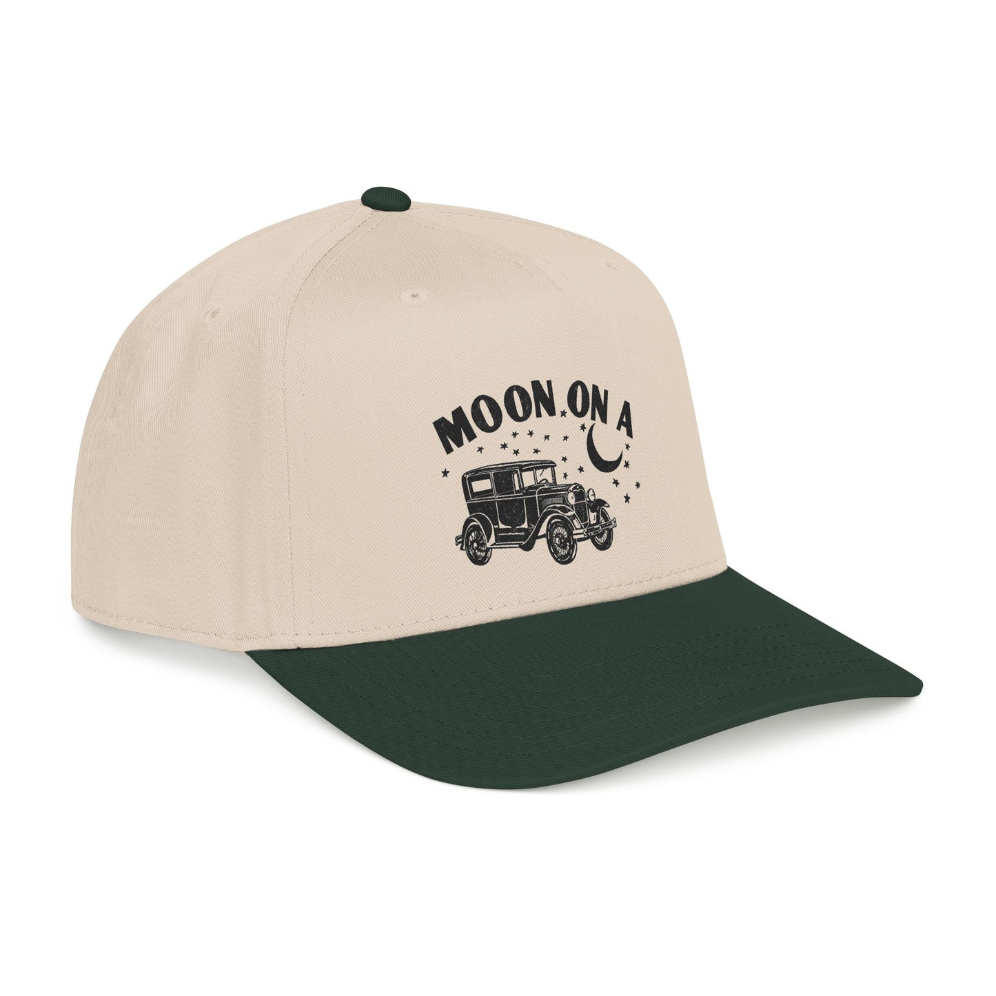 Moon On A - Printed Mid Profile Baseball Cap