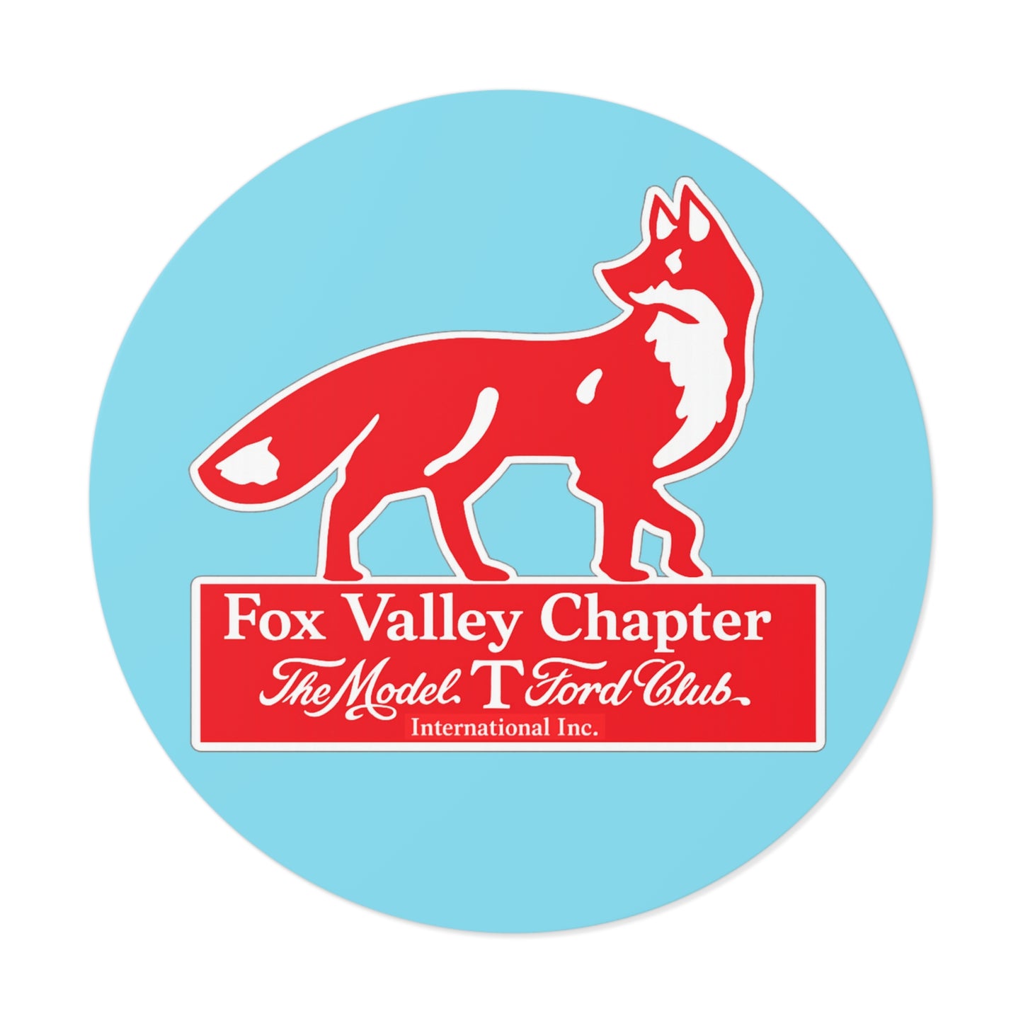 Fox Valley Chapter Model T Ford Club Round Vinyl Sticker — The Model T Ford Club Logo