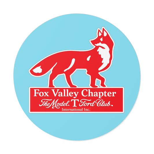 Fox Valley Chapter Model T Ford Club Round Vinyl Sticker — The Model T Ford Club Logo