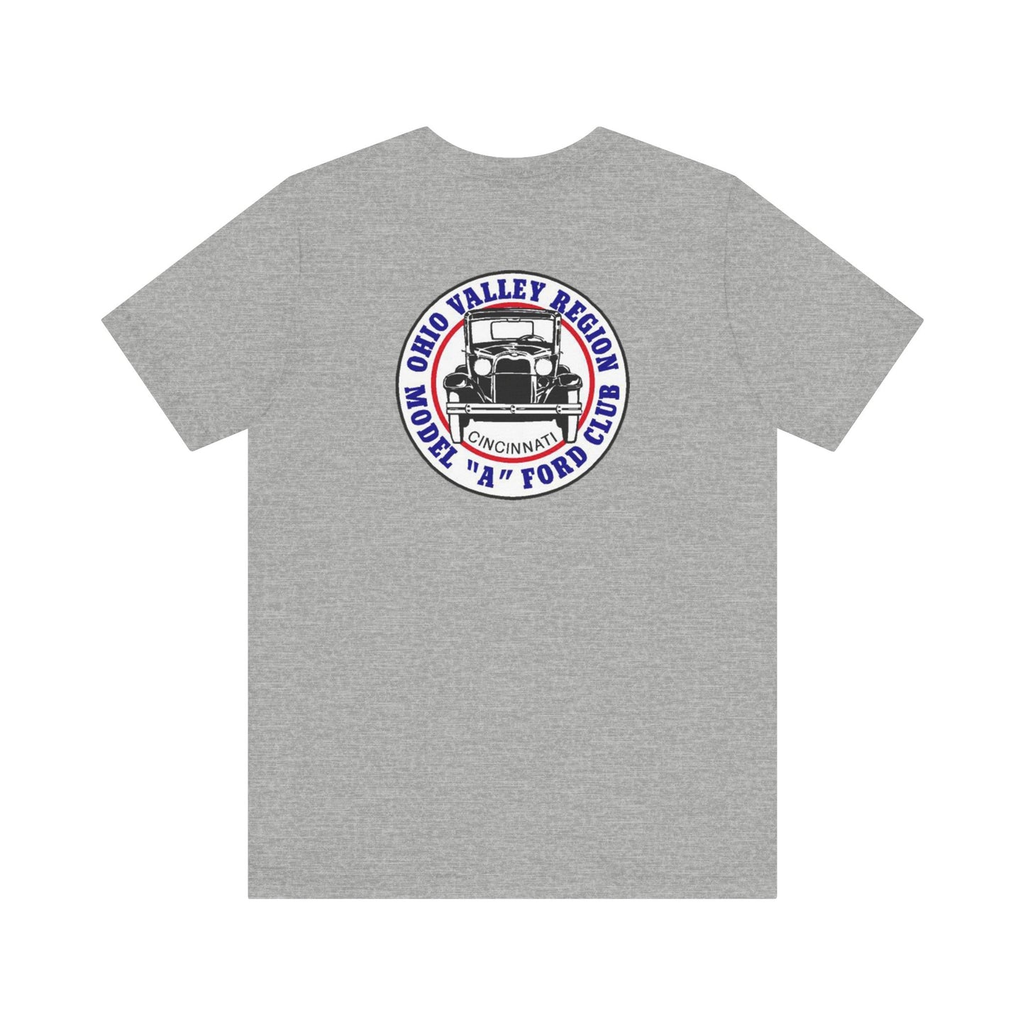Ohio Valley Region Model A Ford Club (front and back logo) Unisex Jersey Short Sleeve Tee