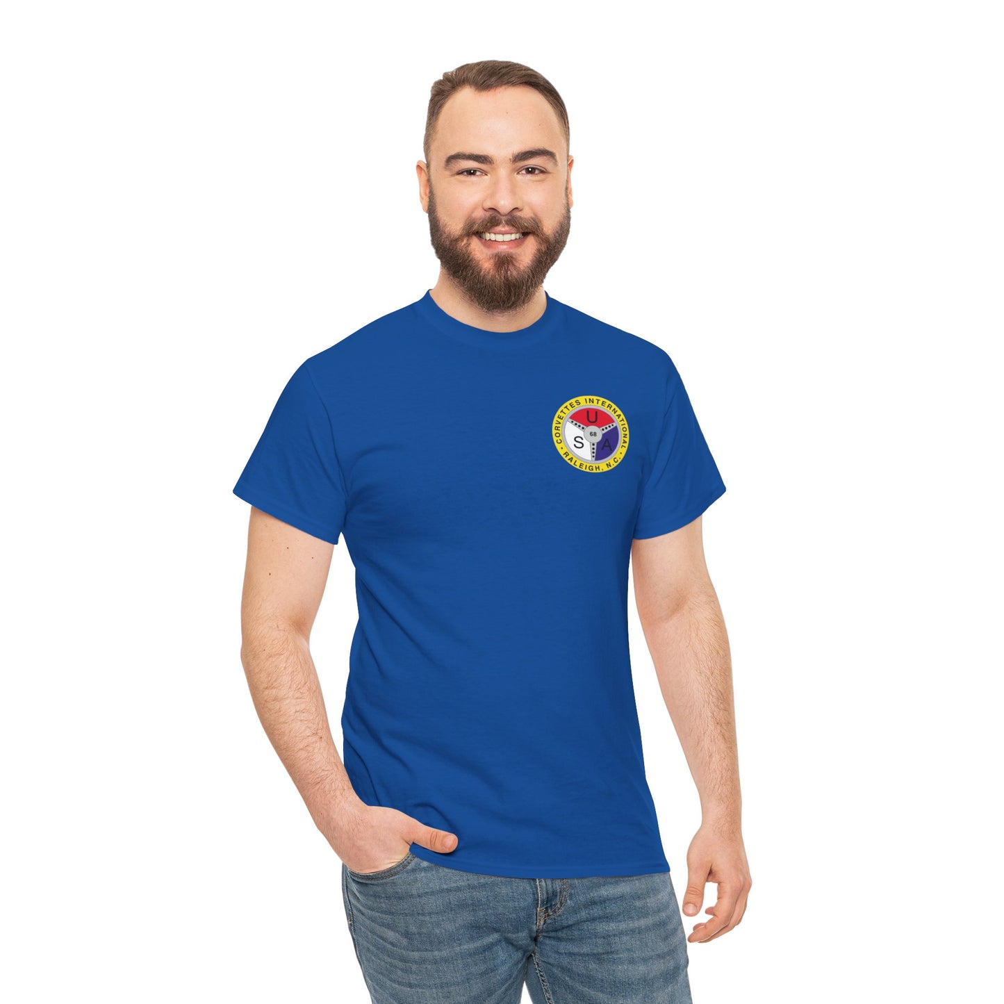 Cornettes International Raleigh Front and Back Logos — Unisex Heavy Cotton Tee