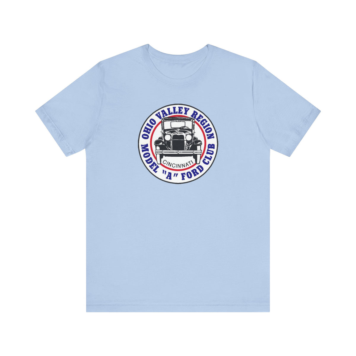 Ohio Valley Region Model A Ford Club (front logo) Unisex Jersey Short Sleeve Tee