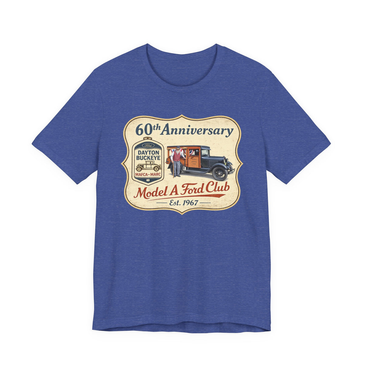 Dayton Buckeye Model A Ford Club 60th Anniversary Tee (Piney Wood Farm) - Unisex Soft Short Sleeve Tee