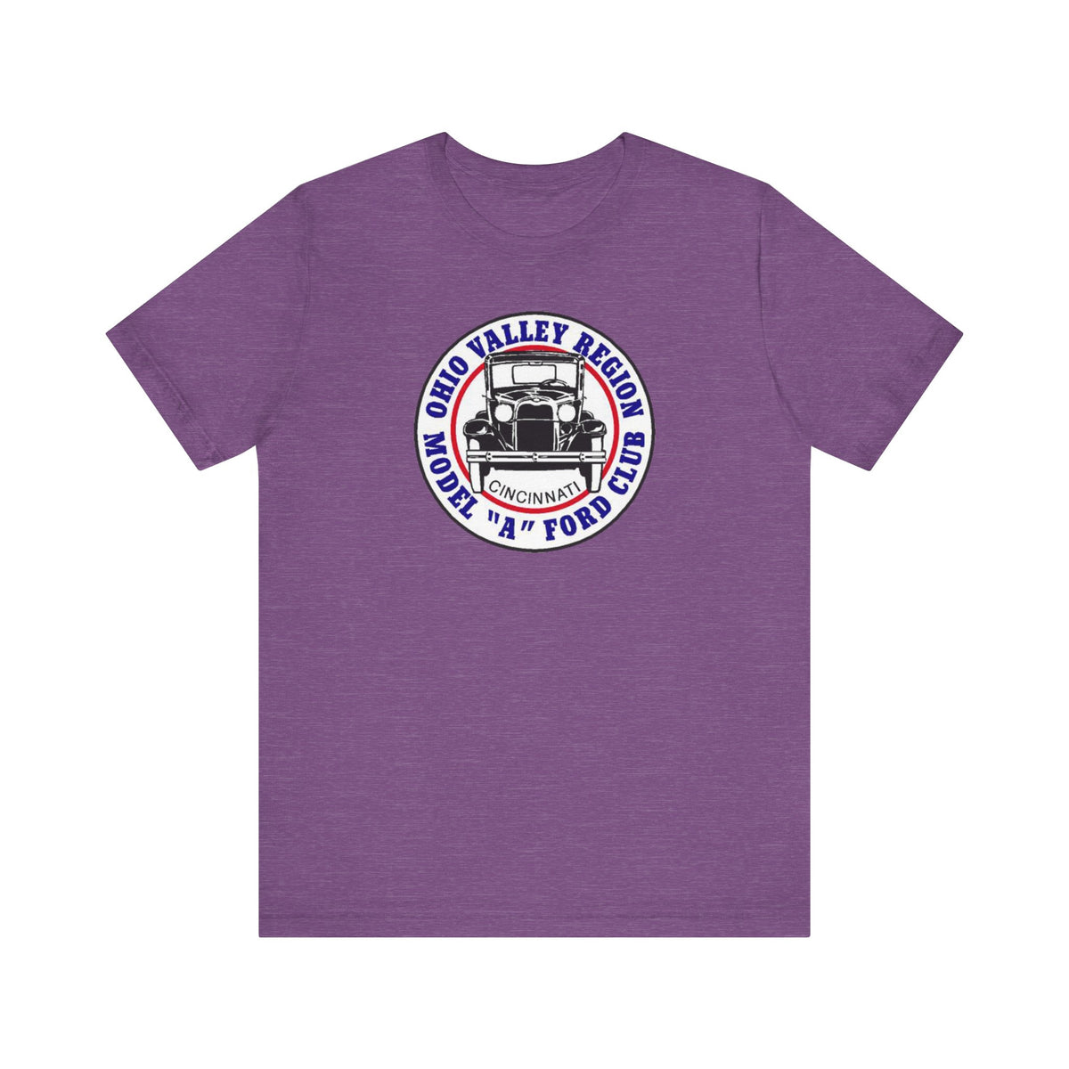 Ohio Valley Region Model A Ford Club (front logo) Unisex Jersey Short Sleeve Tee