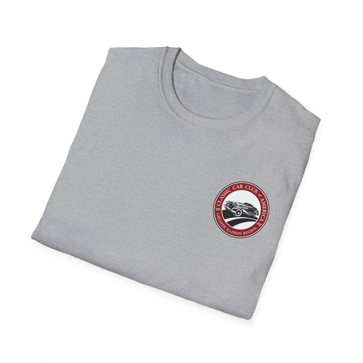 Classic Car Club of America Greater Illinois Region — Unisex Softstyle T-Shirt Front and Back Logos
