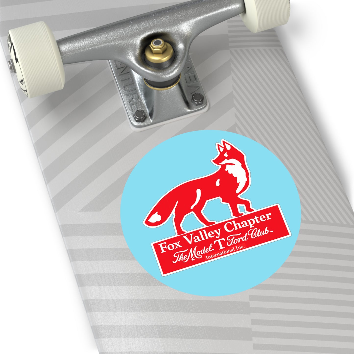 Fox Valley Chapter Model T Ford Club Round Vinyl Sticker — The Model T Ford Club Logo