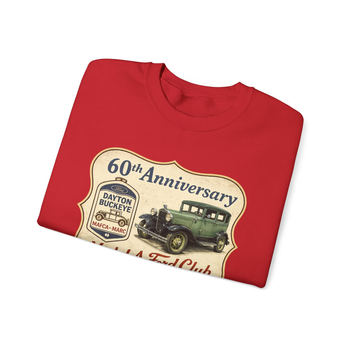 Dayton Buckeye Model A Ford Club 60th Anniversary Unisex Heavy Blend™ Crewneck Sweatshirt Gildan (SSG)