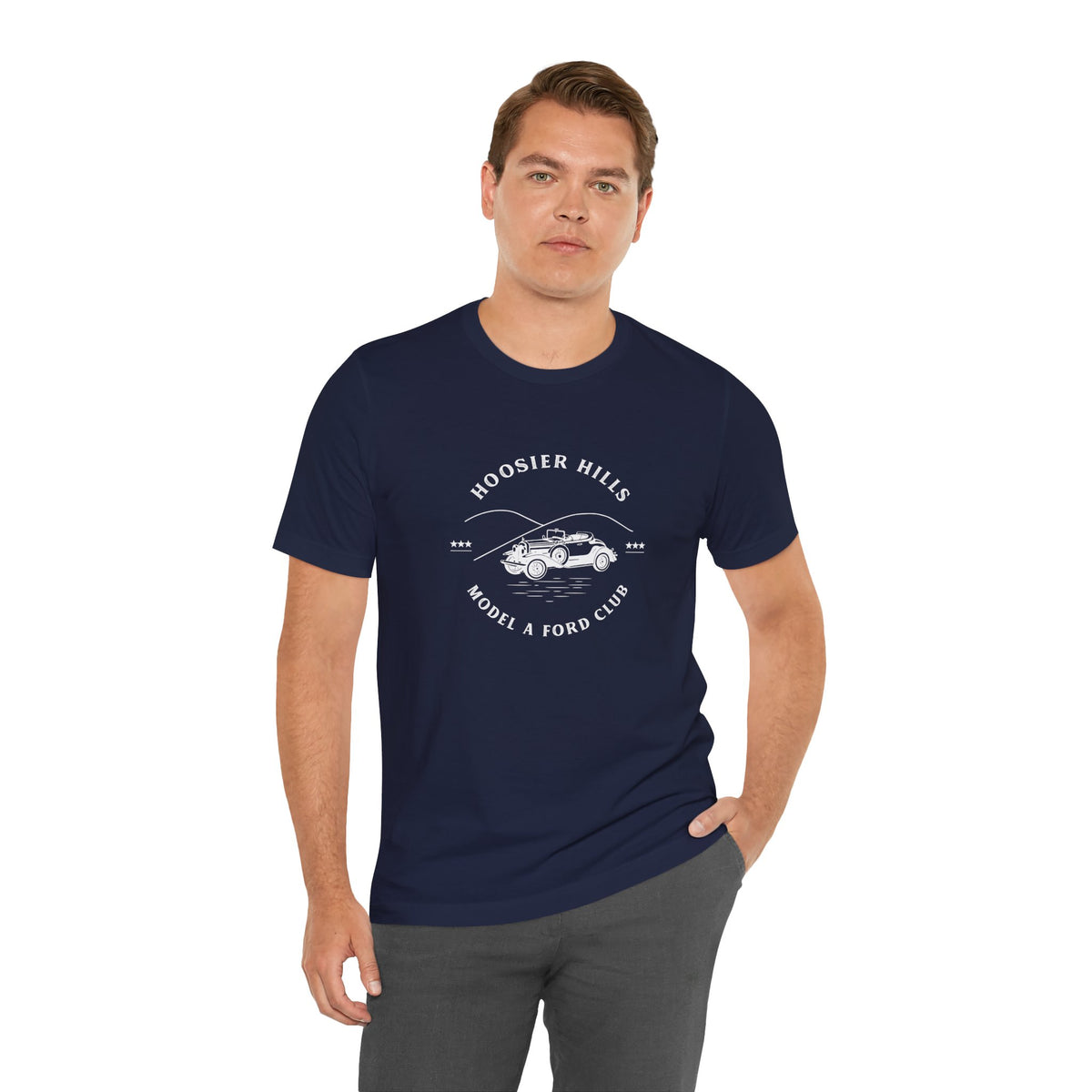 Hoosier Hills Model A Ford Club Unisex Jersey Short Sleeve Tee
