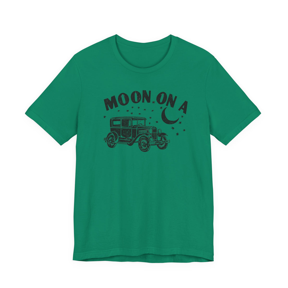 Moon On A Vintage Car T-Shirt — Retro Moon Graphic Tee