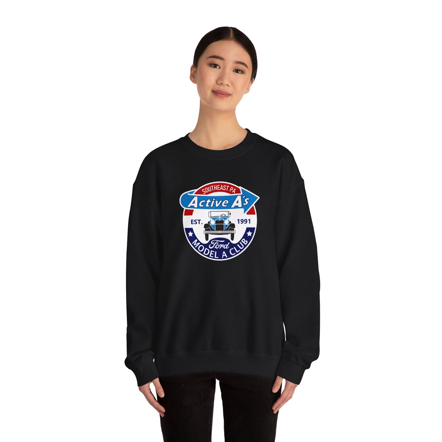 Active A's Ford Model A Club Crewneck Sweatshirt — Vintage Car Club Pullover
