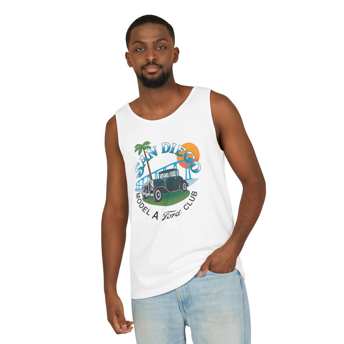 San Diego Model A Ford Club Tank Top — Unisex Garment-Dyed Tank Top