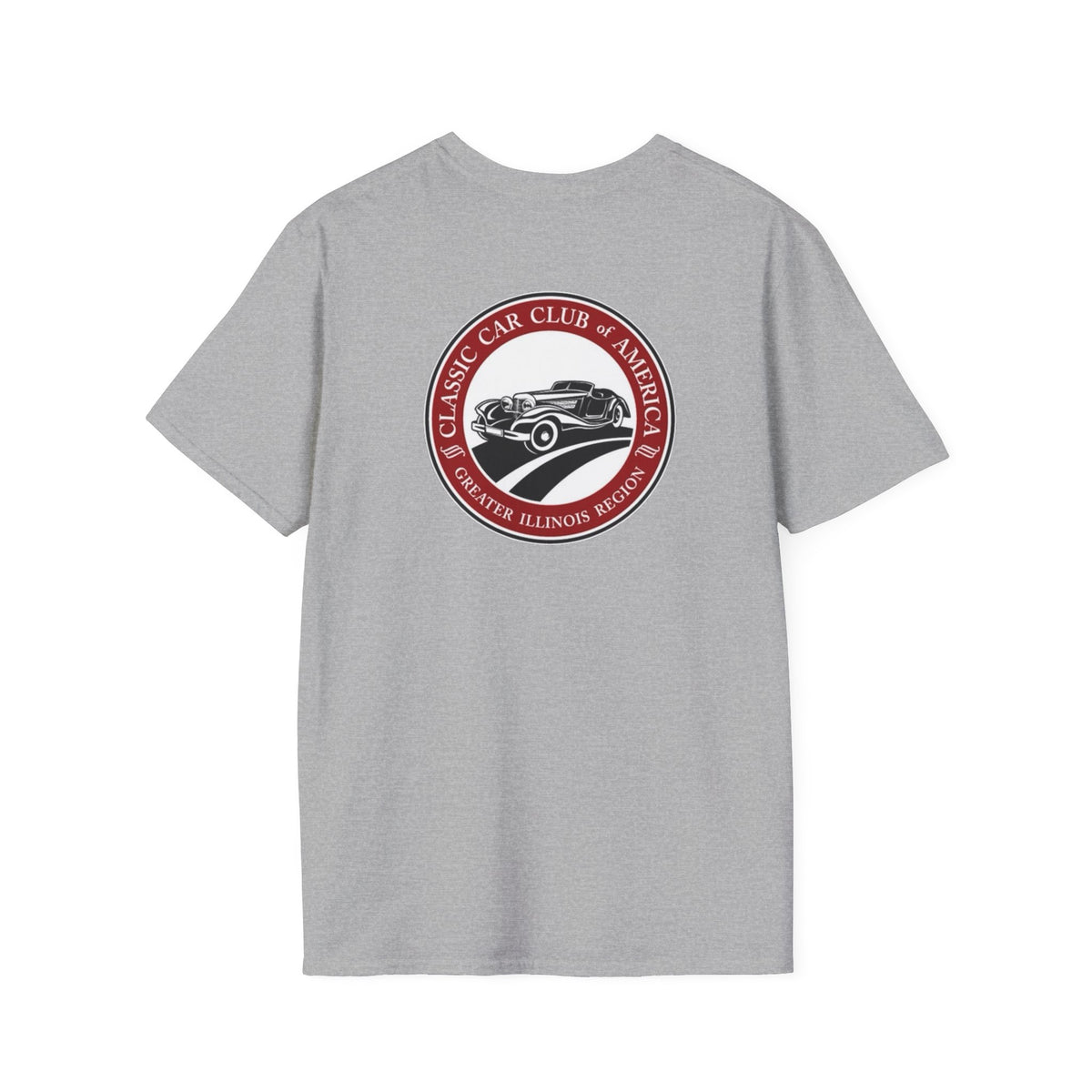 Classic Car Club of America Greater Illinois Region — Unisex Softstyle T-Shirt Front and Back Logos