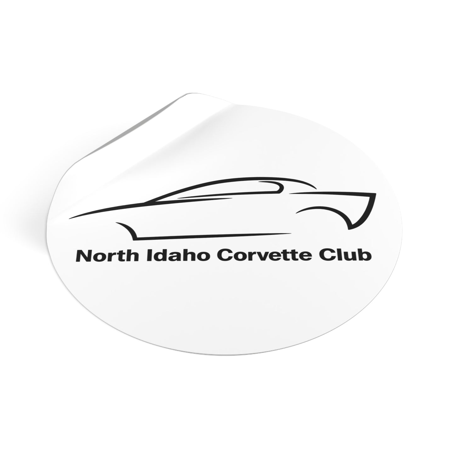 North Idaho Corvette Club Round Vinyl Sticker — Car Club Decal