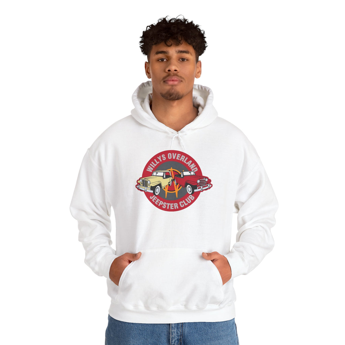 Willys Overland Jeepster Club Hoodie – Unisex Heavy Blend™ Hooded Sweatshirt