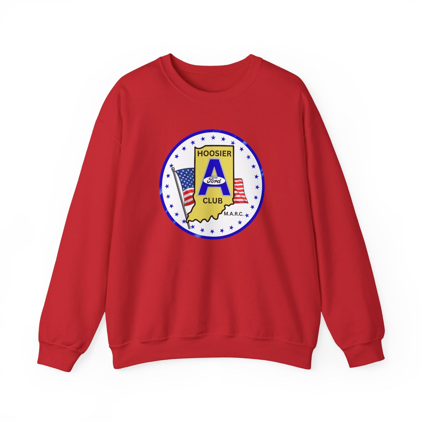 Hoosier A Ford Club Logo Sweatshirt — Indiana Flag Patch Crewneck