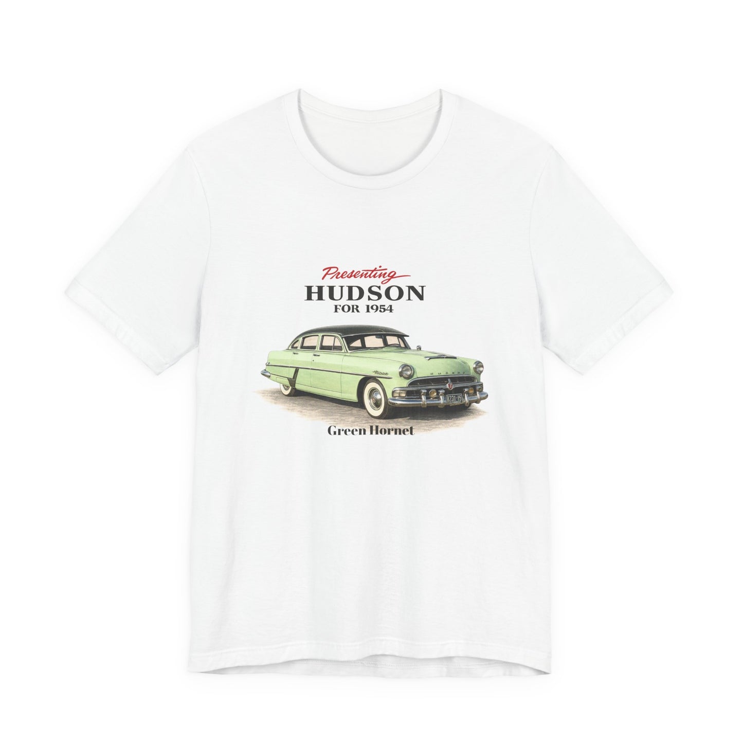 1954 Hudson Hornet Vintage Car Tee — Green Classic Automobile Graphic T-Shirt (RonR)