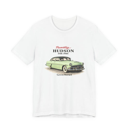 1954 Hudson Hornet Vintage Car Tee — Green Classic Automobile Graphic T-Shirt (RonR)