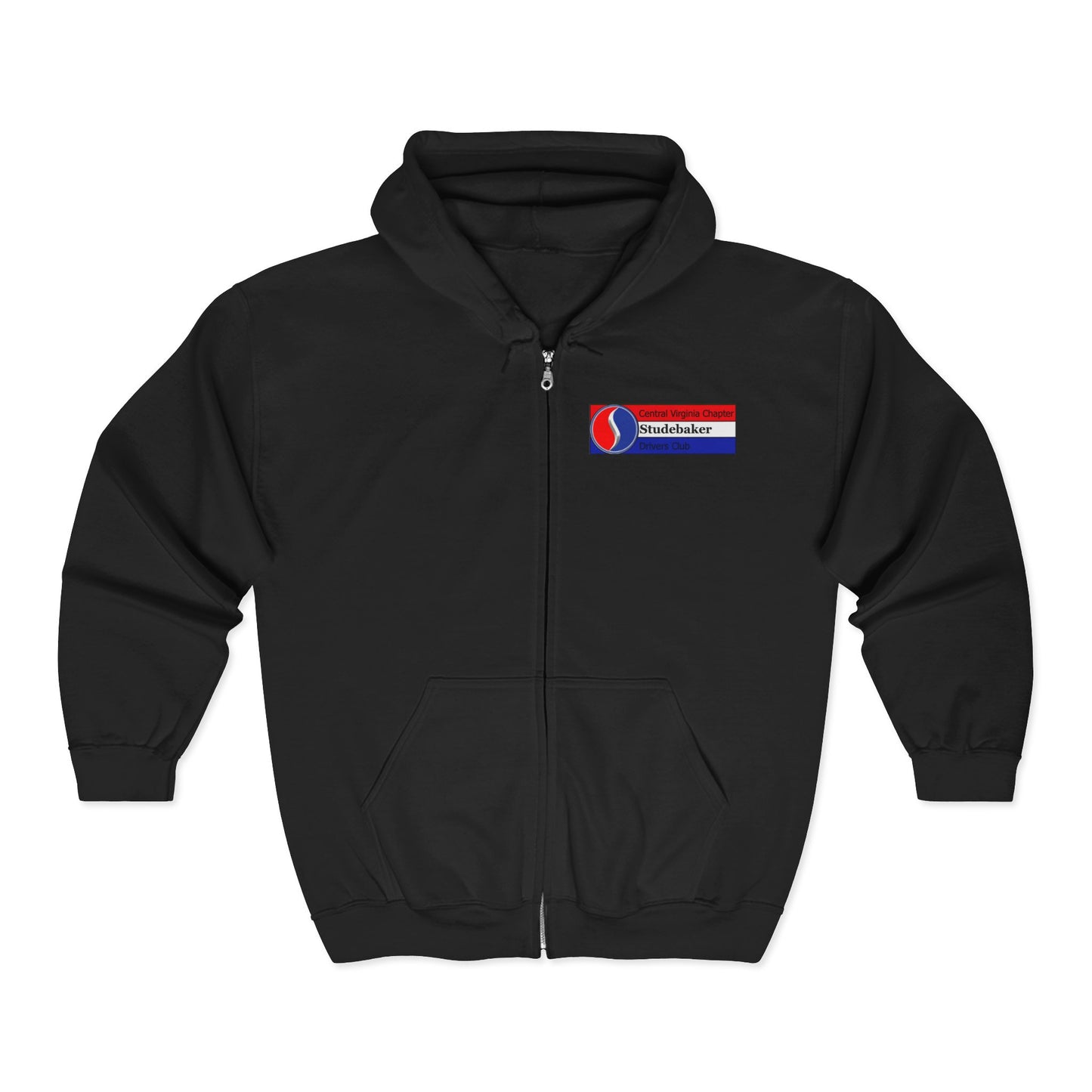 Central Virginia Chapter Studebaker Drivers Club Printed Zip Hoodie — Logo on Front and Back