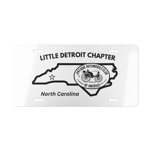 Little Detroit Chapter North Carolina Vanity Plate — Antique Automobile Club Emblem
