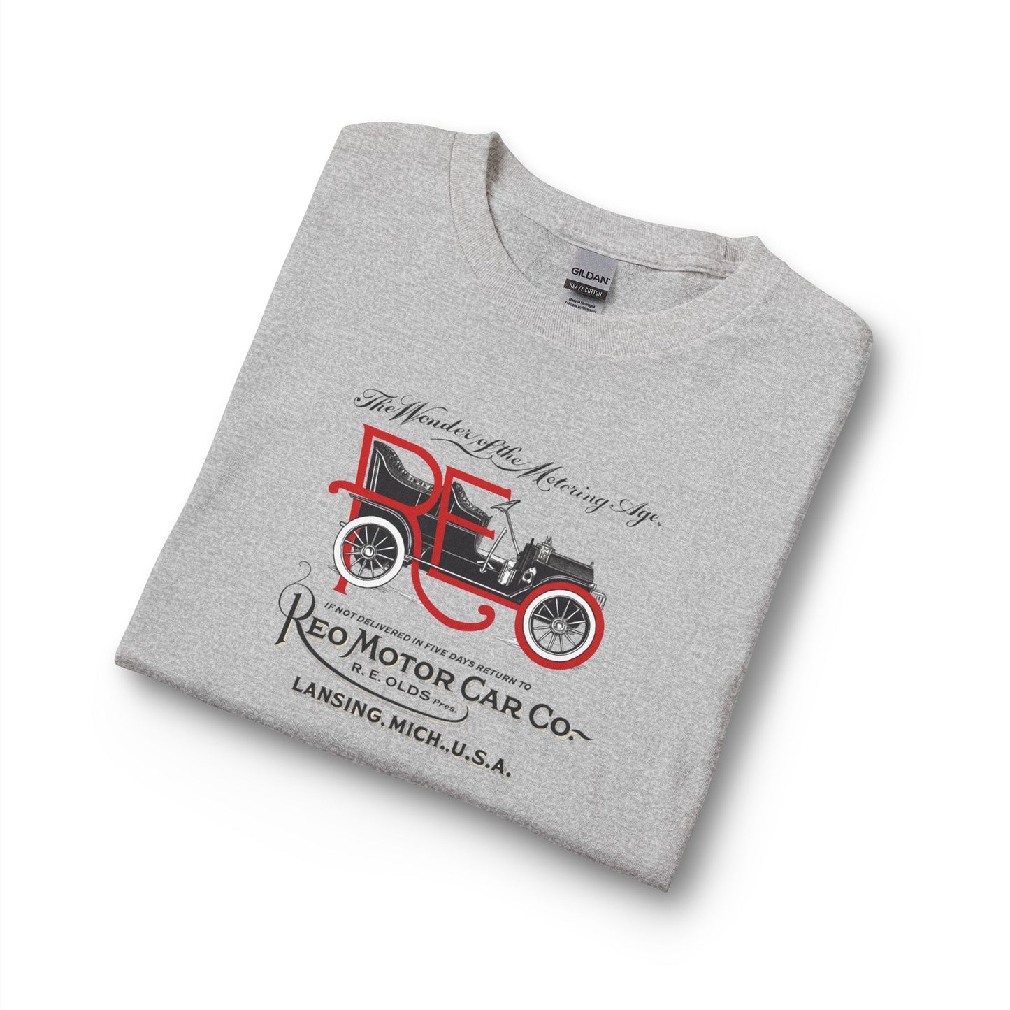 Vintage REO Motor Car Co. Long Sleeve Tee — Retro Antique Car Graphic