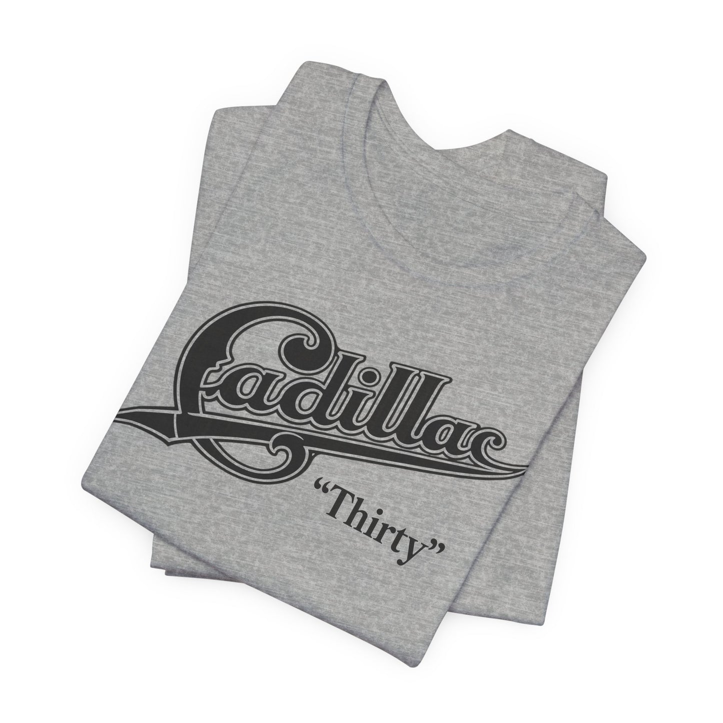 Cadillac “Thirty” Tee – Retro Vintage Script Graphic T‑Shirt