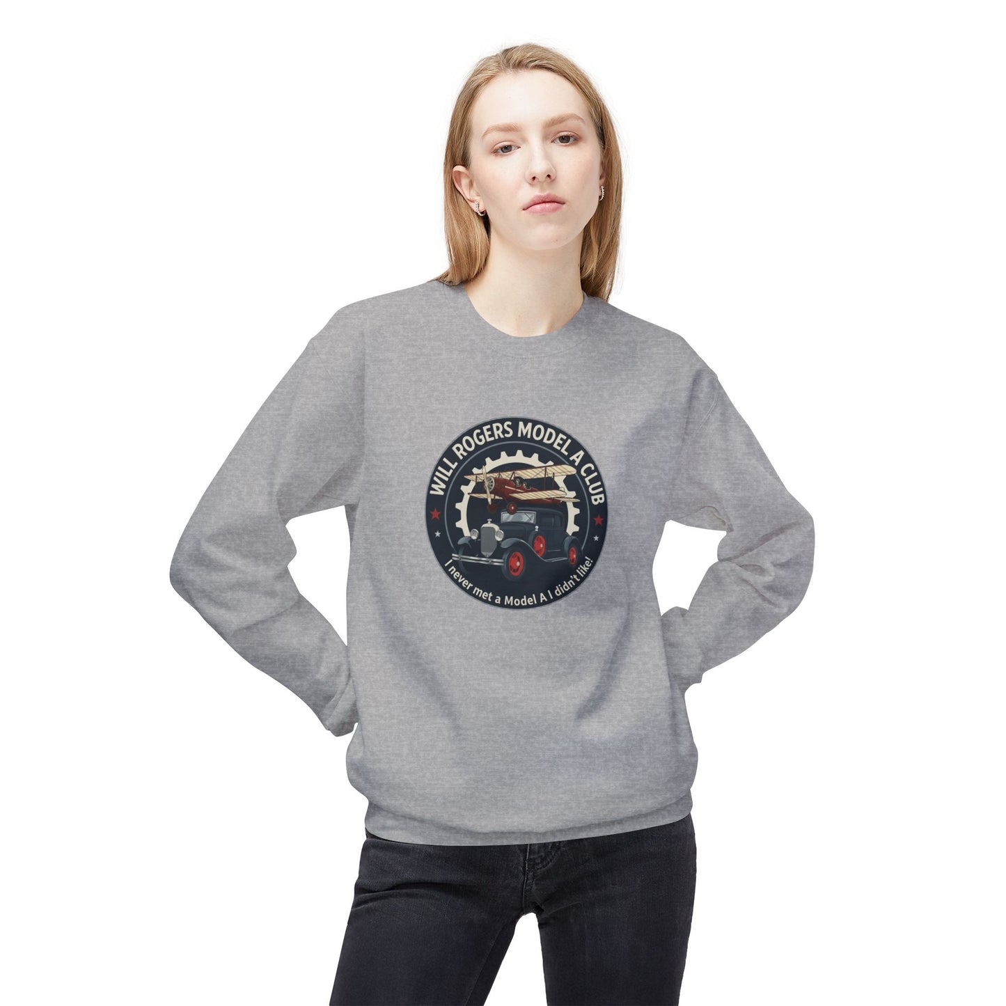 Will Rogers Model A Club Vintage Car Crewneck Sweatshirt