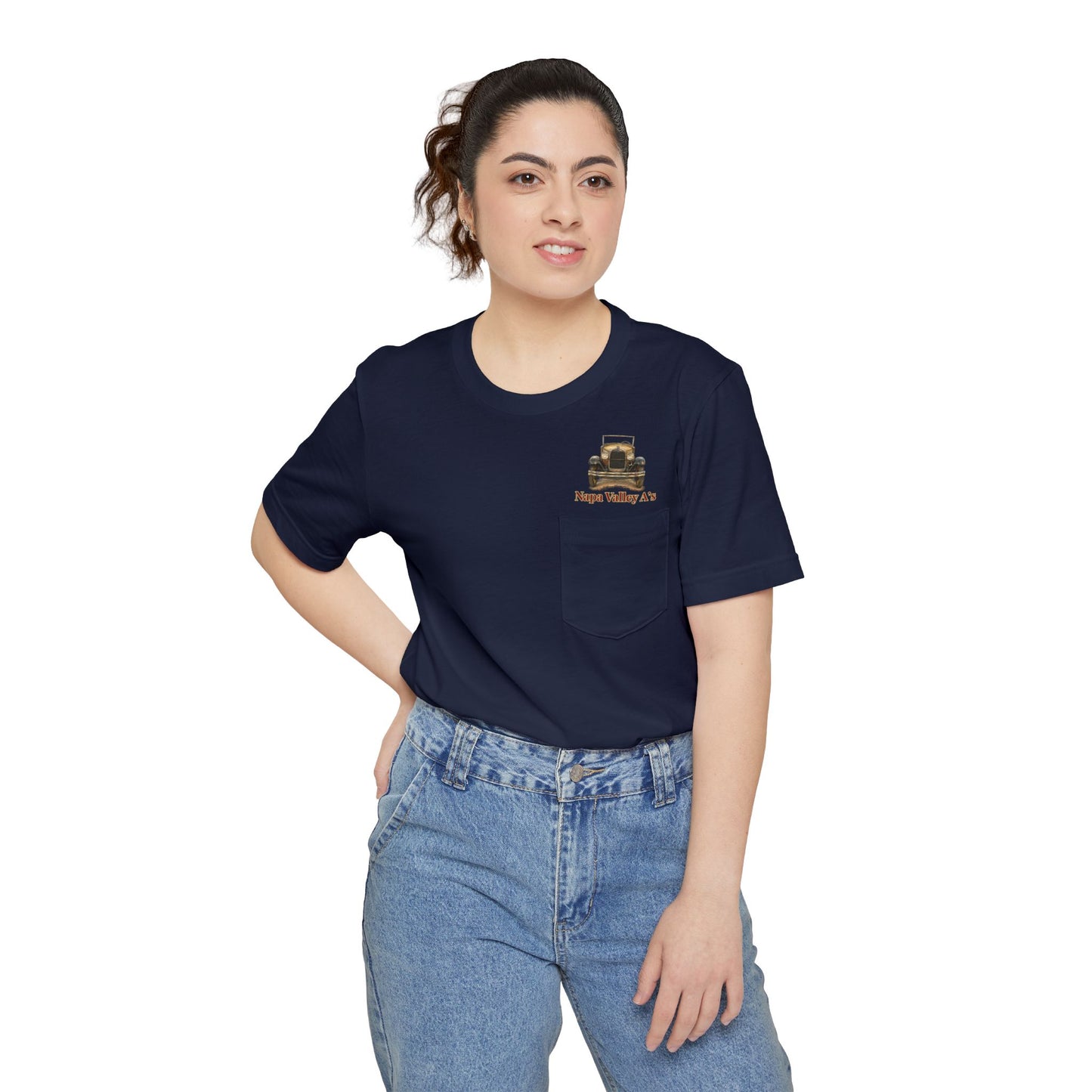 Napa Valley A's Pocket T-Shirt — Small Front Logo and Large Back Logo