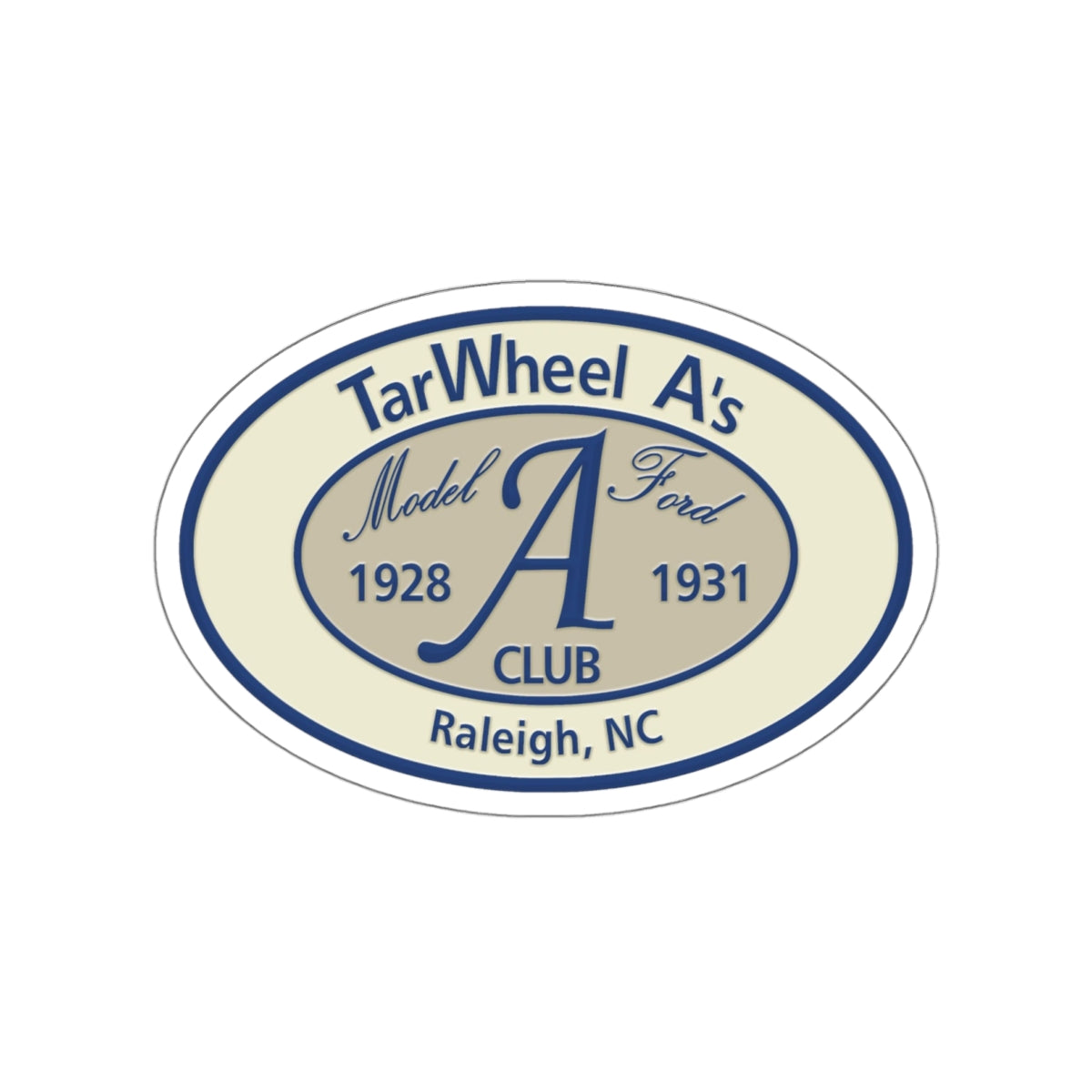 TarWheel A's Club Oval Die-Cut Sticker — Great for Windshields