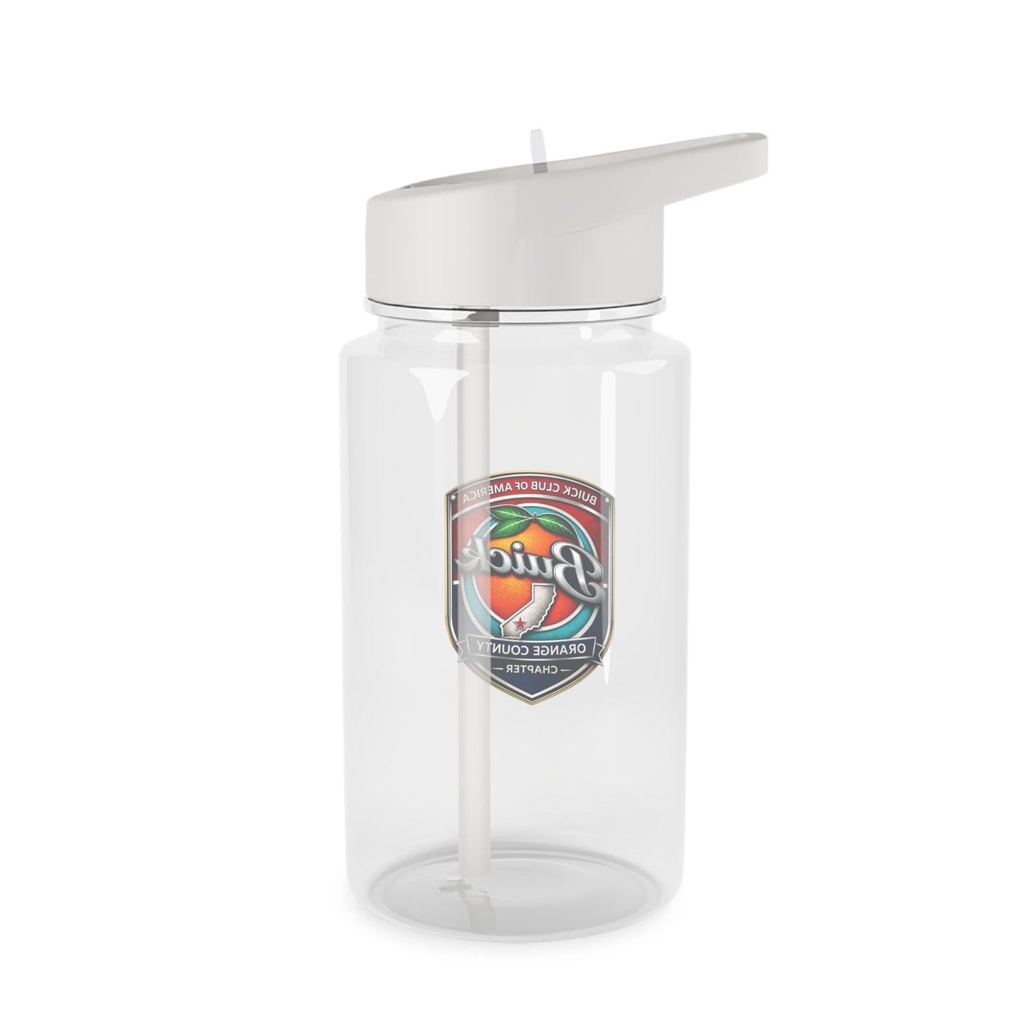Buick Orange County Chapter Tritan Water Bottle — Clear Sports Bottle with Straw (Orange County Chapter)