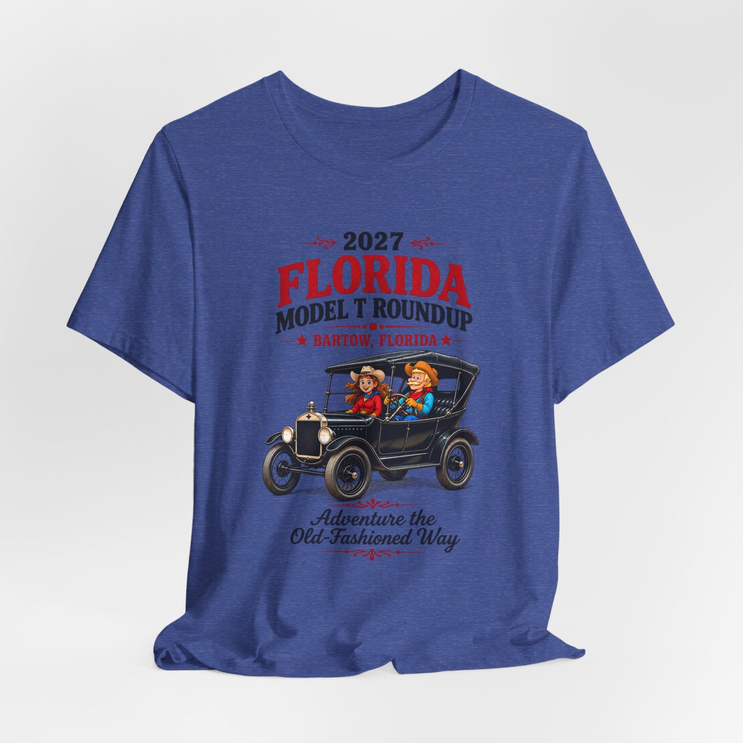 Florida Model T Roundup 2027 Soft-Style T-Shirt — Front Graphic