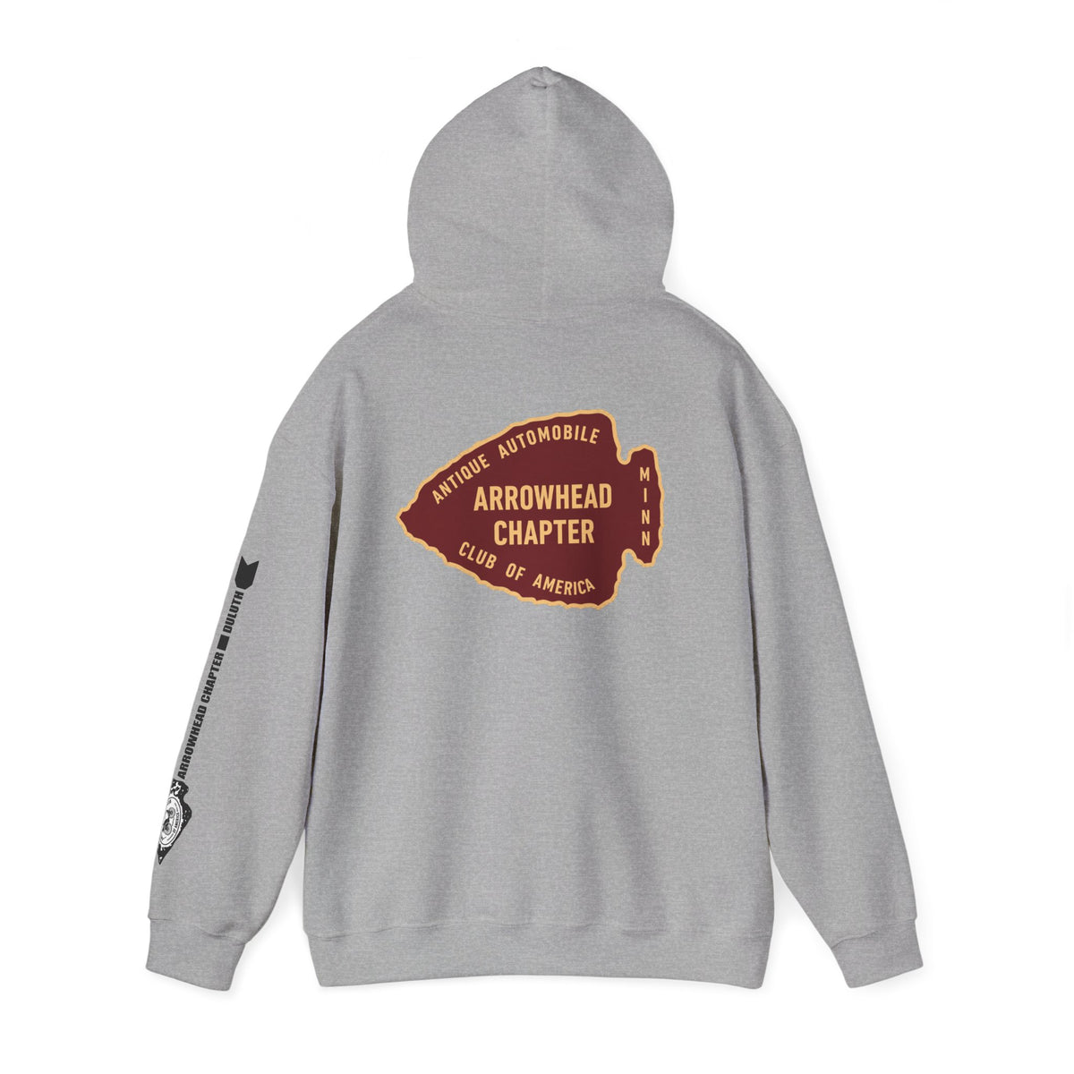Arrowhead Chapter AACA Hoodie — "I'd Rather be Under the Hood" plus Sleeve and Back Images