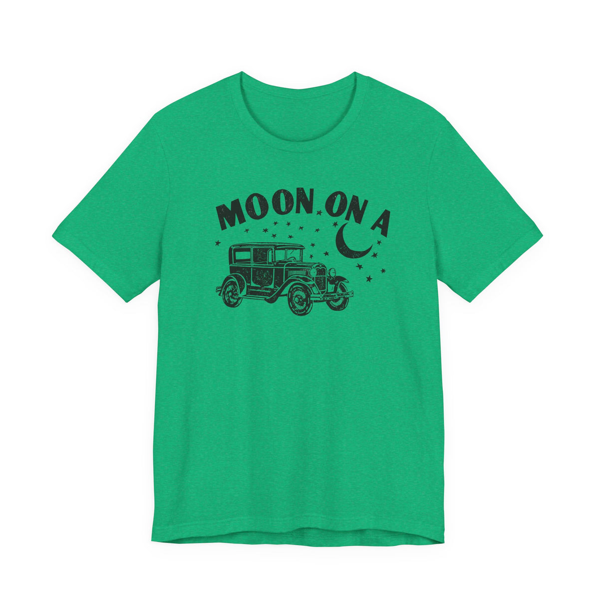 Moon On A Vintage Car T-Shirt — Retro Moon Graphic Tee
