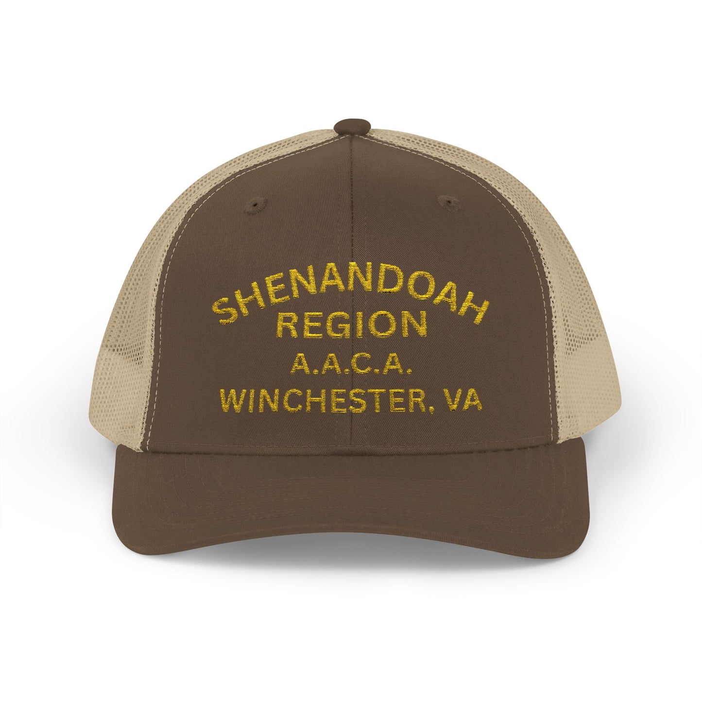 Shenandoah Region Embroidered Trucker Cap — "Shenandoah Region A.A.C.A. Winchester, VA" Mesh Snapback