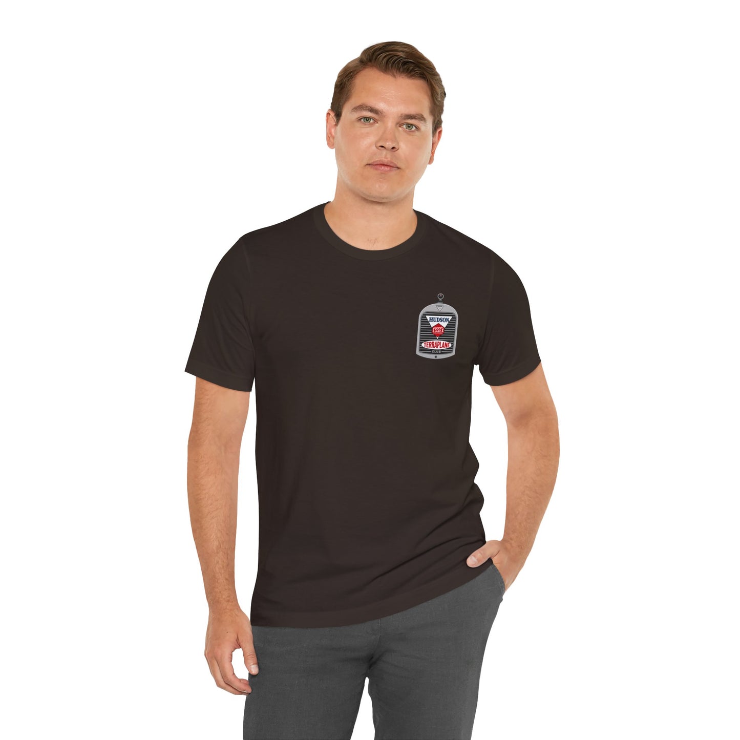Hudson Essex Terraplane Club Small Chest Logo — Unisex Jersey Short Sleeve Tee