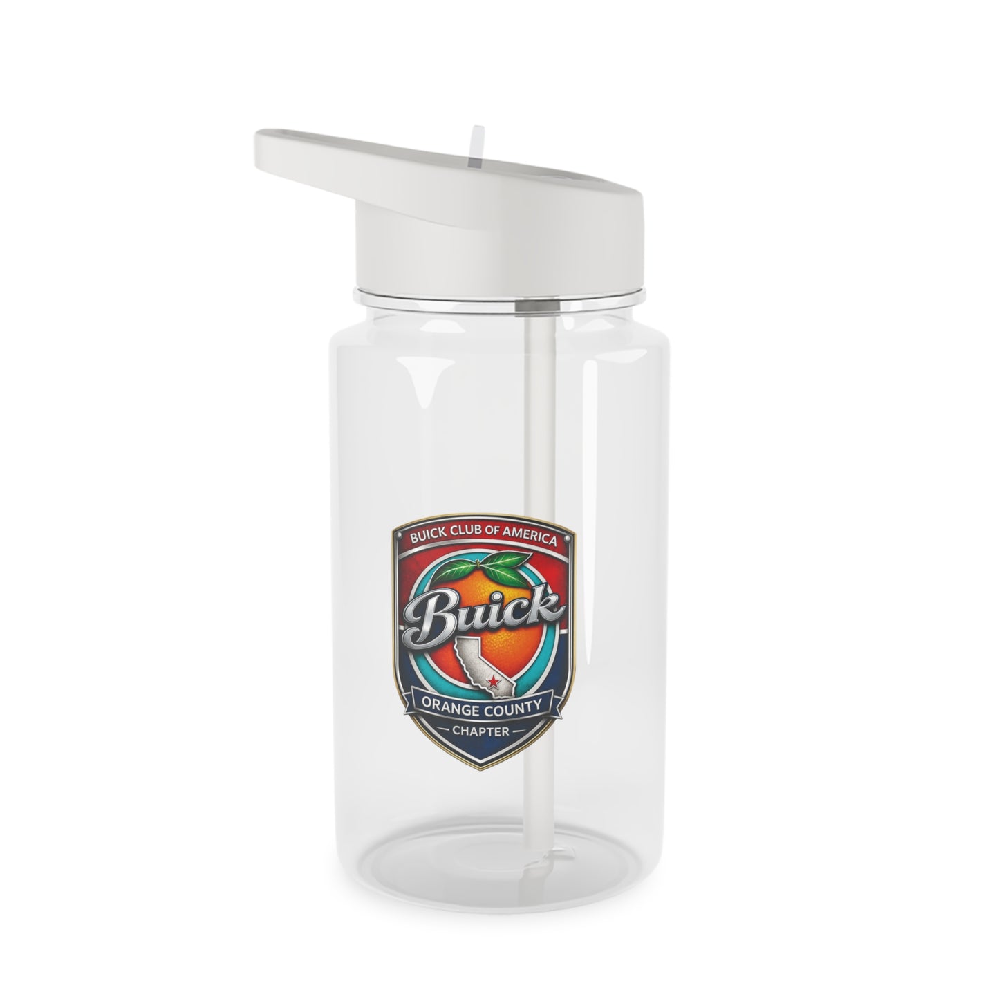 Buick Orange County Chapter Tritan Water Bottle — Clear Sports Bottle with Straw (Orange County Chapter)