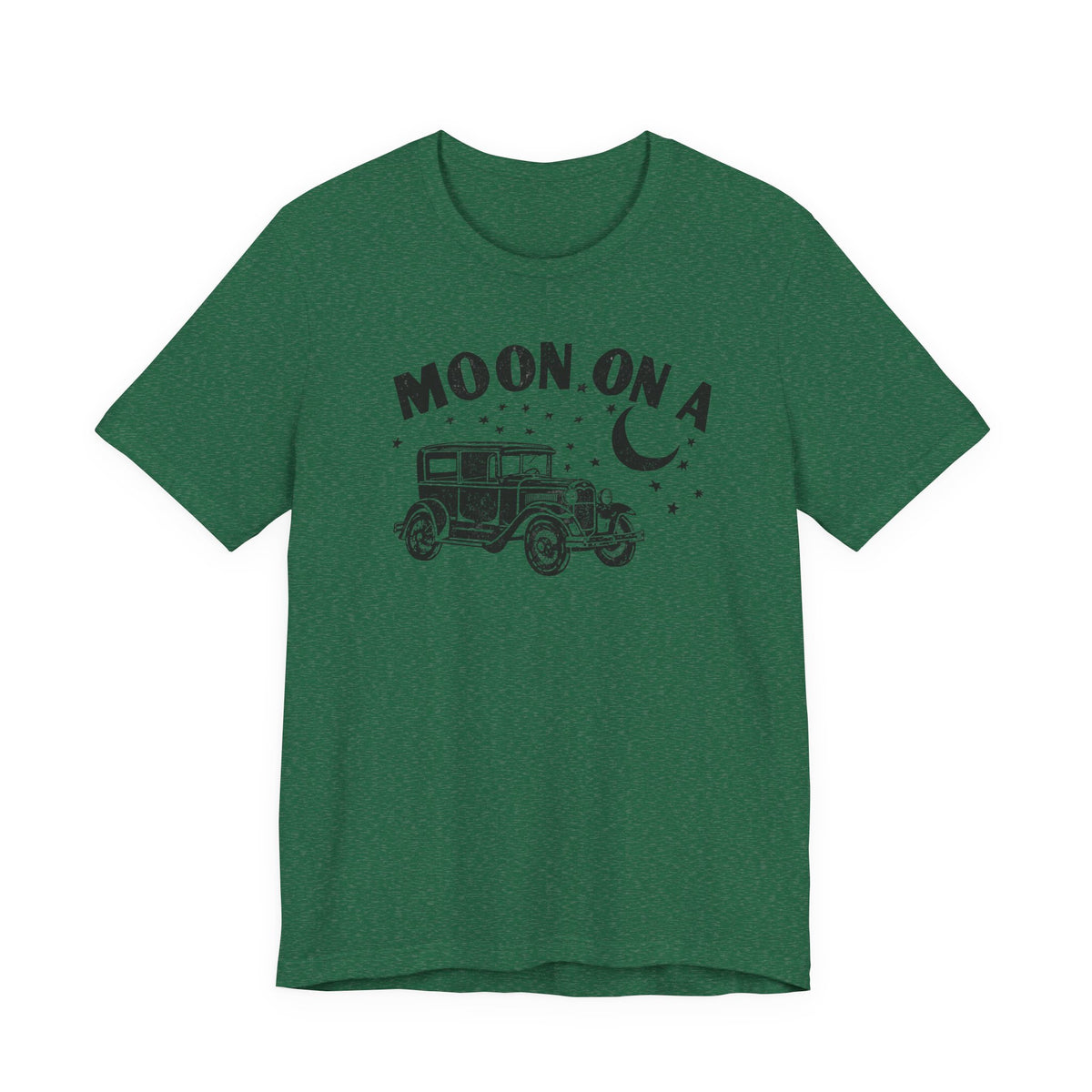Moon On A Vintage Car T-Shirt — Retro Moon Graphic Tee