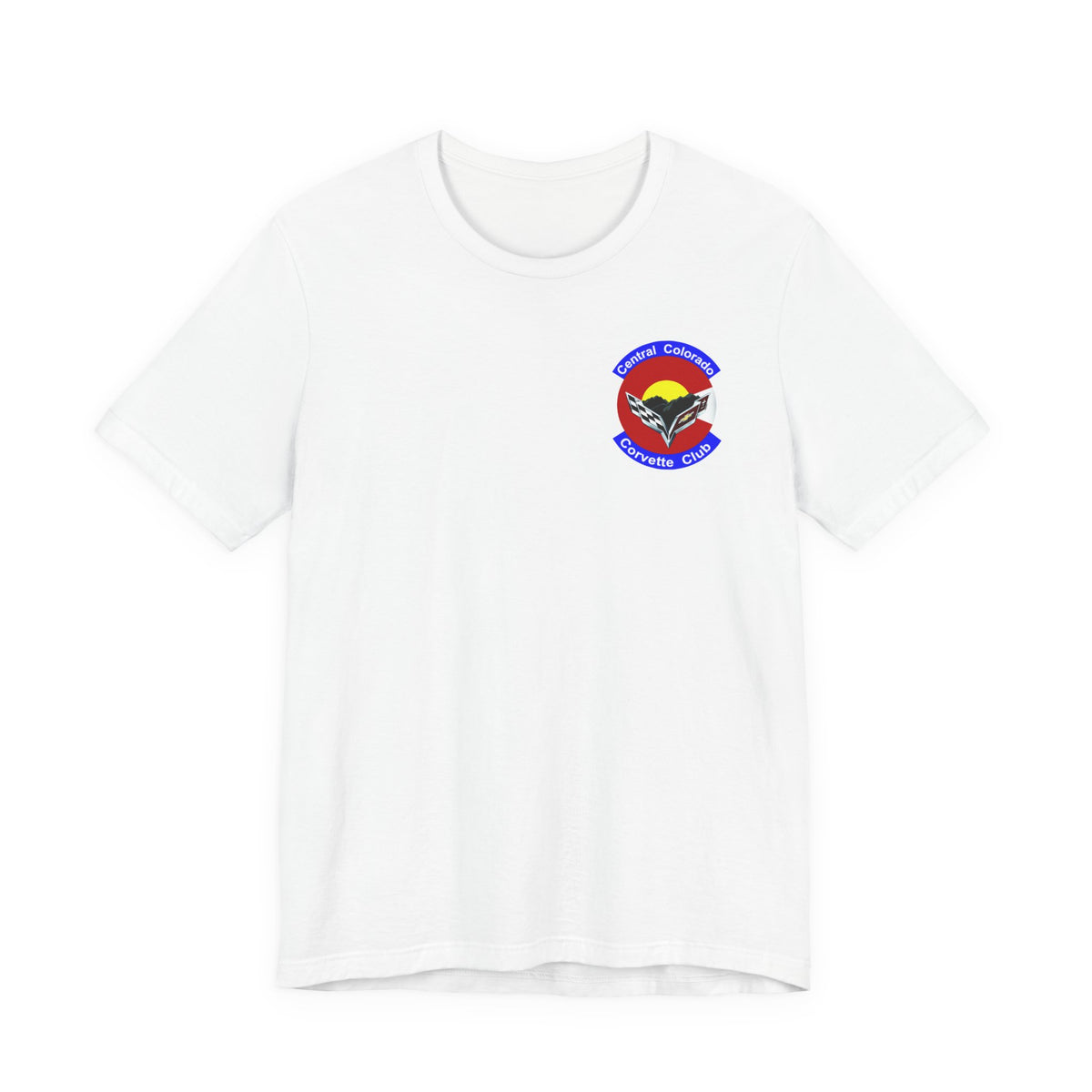 Central Colorado Corvette Club Screen Printed T‑Shirt — Front and Back Logos