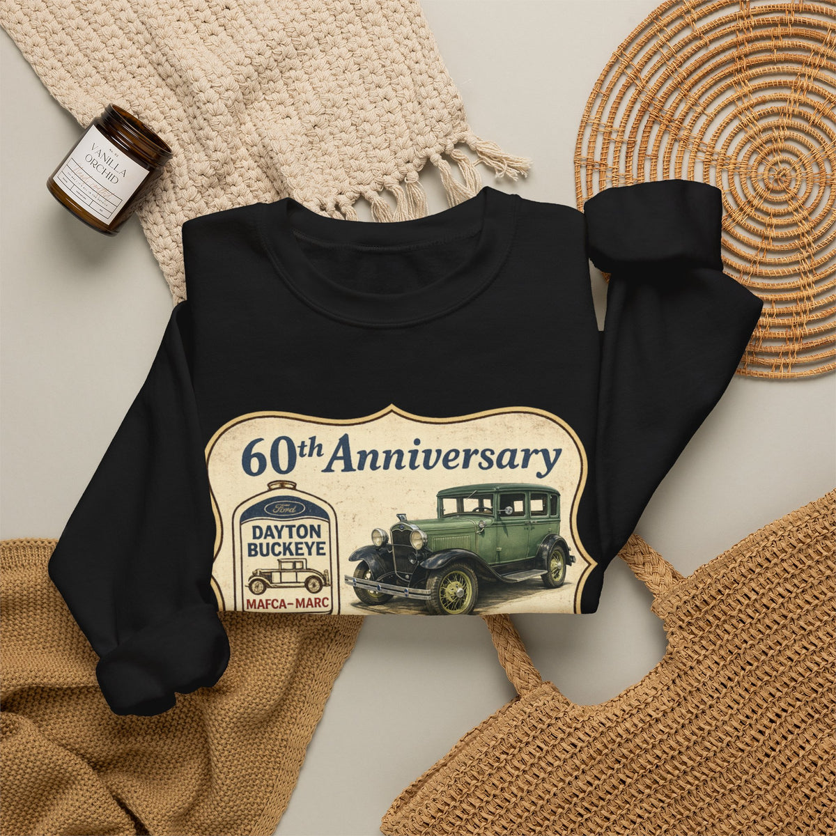 Dayton Buckeye Model A Ford Club 60th Anniversary Unisex Heavy Blend™ Crewneck Sweatshirt Gildan (SSG)