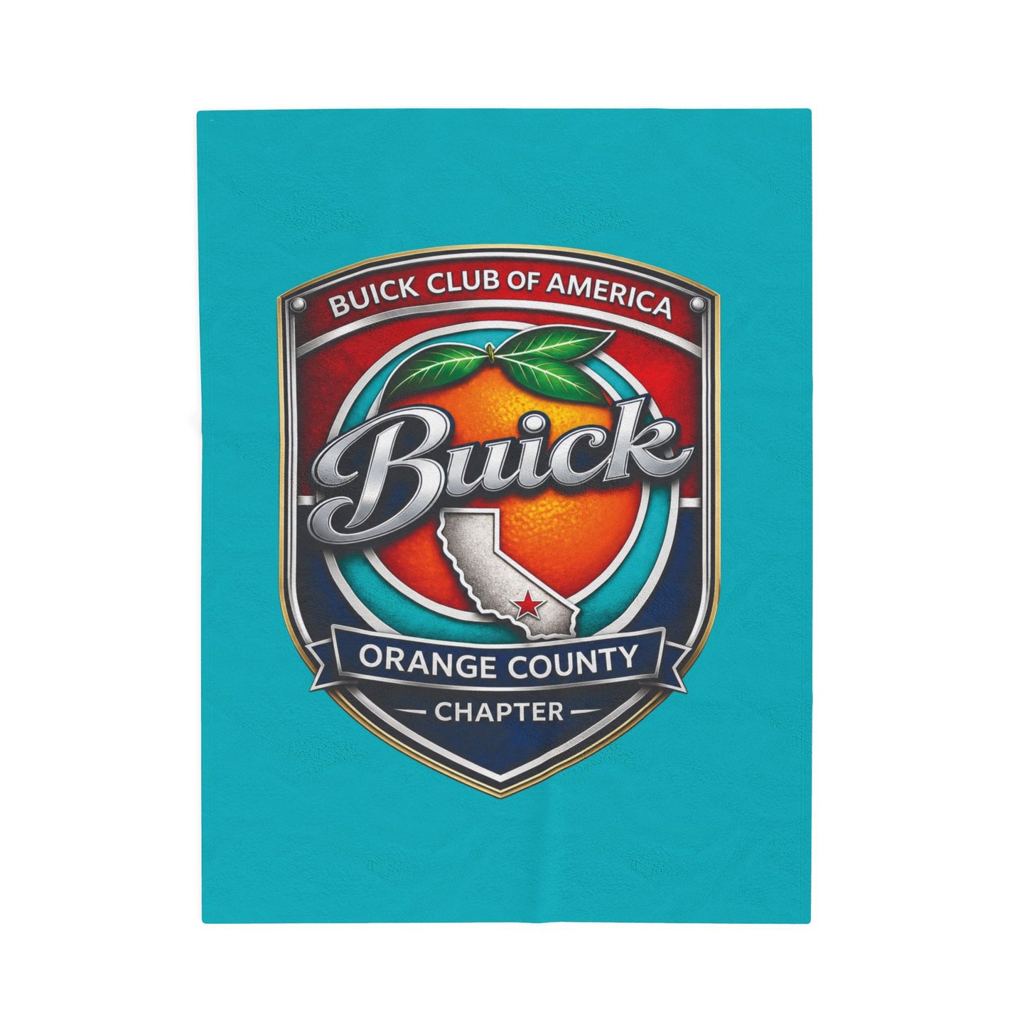 Buick Orange County Chapter Velveteen Plush Blanket – Buick Club of America Logo Throw