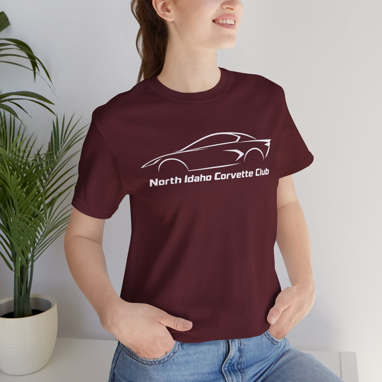 North Idaho Corvette Club T-Shirt — Minimal Car Outline Tee