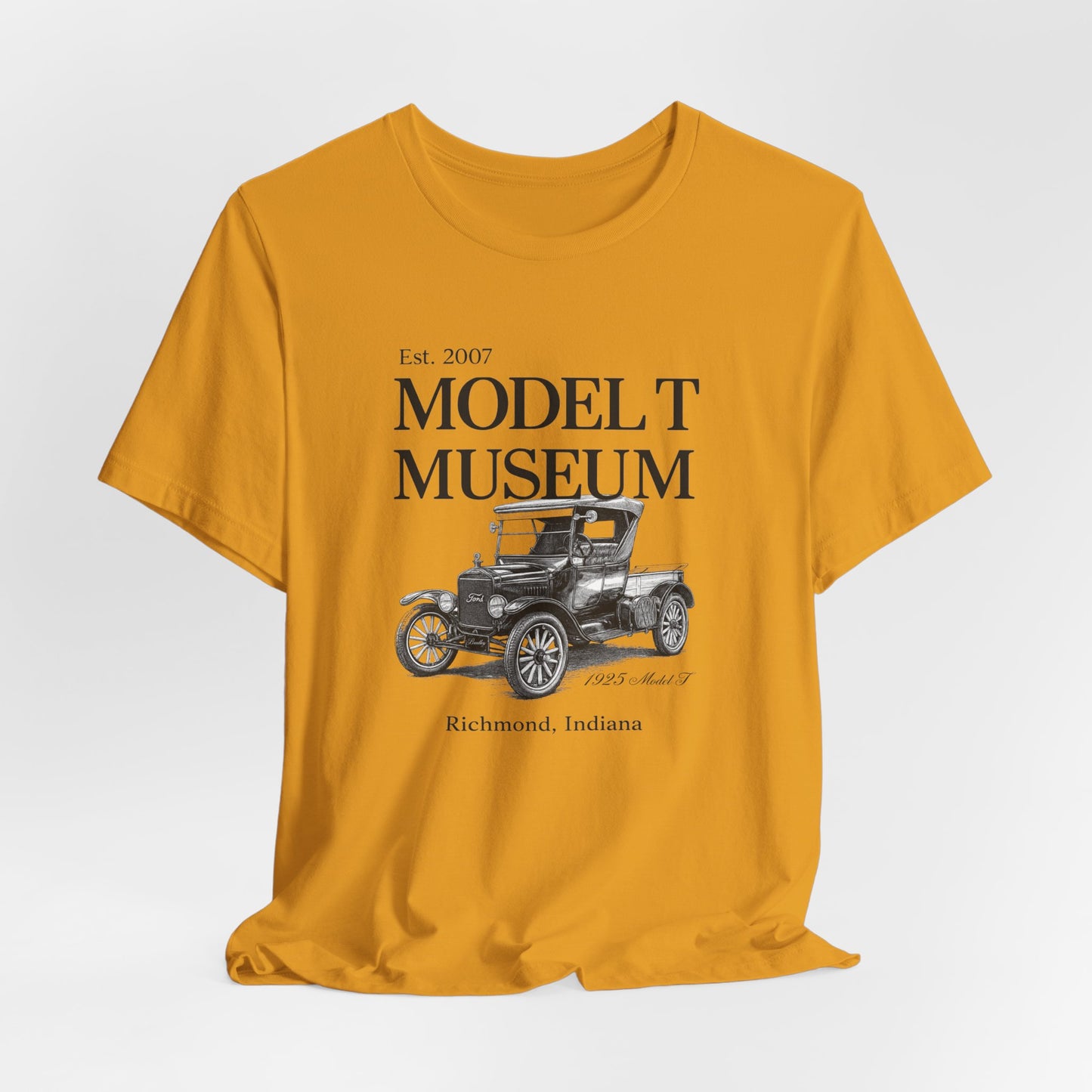 1925 Model T Pickup "Bradley" Museum Tee — Vintage Ford Model T Illustration (Richmond, Indiana)